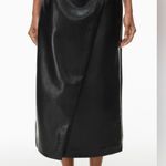 Aritzia - Babaton Oversee Maxi Skirt High-Waisted Vegan Leather Wrap Skirt Black Photo 0