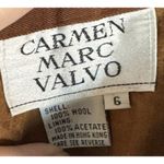 Carmen Marc Valvo Women's Burnt Orange Embroidered wool Pencil Shirt, Size 6 Photo 4