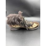 Coach COLETTE Logo Fabric Mongolian Lamb Lining Sz 7 Ankle Boot Lace Up Shoes Photo 11