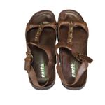 Earth Kalso T Strap Leather Sandals Women's Size 6.5 Brown Studded Comfort Shoes Photo 5