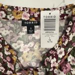 Torrid NWT Colorful Ditsy Floral Stretch Challis Tie Neck Dress Size 1X Pockets Photo 12