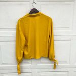 Rachel Zoe Womens Shirt Blouse Marigold Yellow Tie Cuff Small Photo 2
