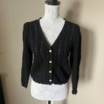 Aritzia Wilfred Cardigan Sweater Black Womens Long Sleeve Button Up Large Photo 2