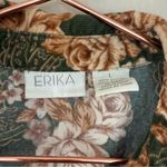 Erika  Floral Corduroy Long Sleeve Button Up Jacket Coastal Grandma Boho Size L Photo 2