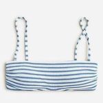 J.Crew New Textured Striped Bandeau Bikini Swim Bathing Suit Top Womens Size 2X Photo 0