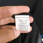 BAILEY 44 Black Jersey Knit Dress Contrast Faux Leather Blue Stripe Womens Small Photo 4