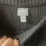 NY&CO Elegant Off the Shoulder Black Cable Knit Sweater size L Size L Photo 2