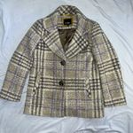 Sam Edelman Sz M Medium Fuzzy Plaid Teddy Jacket  Photo 4
