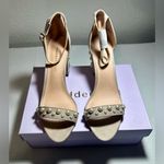 Madden Girl  Bitsyy Blush Suede‎ Block Heel With Faux Pearls Strappy Party New 9 Photo 2