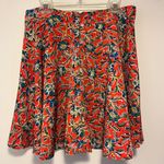 Lush Clothing Lush Orange Skirt with Colorful Floral Details - Size Small Photo 3
