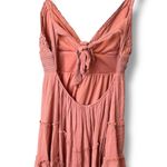 Rue 21  XL Boho Crochet Lace Tiered Mini Dress Rust Pink Open Back Photo 4