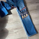 We The Free Free People Rocky Mountain Patchwork High Rise Straight Leg Jeans Blue sz 26 Photo 4