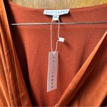 Baltic Born NEW Poppy Satin Midi Dress Short Sleeve Front Tie Rust Orange XXL Photo 5