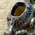 Sterling Silver Faceted Golden Orange Citrine  Open Cable Link Necklace Photo 9