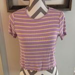 Wild Fable Striped Purple and Yellow Women's Crop Top Photo 0