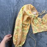 Sabo Skirt Sabo Crop Top Women's Floral Print Crop Puff Shoulder - XS Photo 6