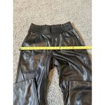 Joie  Black Faux Leather High Smocked Waist Straight Leg Pull On Pants Size M Photo 8
