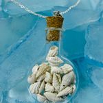 Sweet Lemons Real Miniature Seashells in a Glass Bottle Necklace  Photo 0