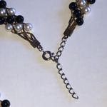 Elegant Vintage Black and White Faux Pearl Beaded Boho Necklace Photo 2