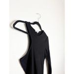 AGOLDE  Bea Cutaway Black Bodysuit Size Medium Ribbed One Sleeve Stretch Photo 6