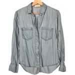 Anthropologie Light Blue Chambray Split Back Long Sleeve Button Down XS Photo 1