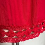 Greylin Crochet Boho Womens Top Sz M Peasant Festival Red Dainty Coastal Folk Size M Photo 3
