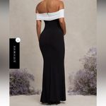 Club L On Bloom Black & White Bardot Maternity Maxi Dress Flower Wedding Sz 8 Photo 1