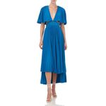 AMUR Dara Pleated Cutout Midi Dress Teal Blue Size 6 Photo 6