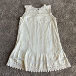 Chelsea Flower Drop Waist Dress Cream Tank Lace Embroidered Sz Medium Boho VGUC Photo 0