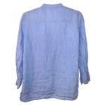 ZARA  100%‎ Linen Button-Up Shirt Blue Medium EUC Photo 2