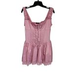 Forever 21 Pink Milkmaid Mini Dress M NWT Corset Lace Trim Coquette Barbiecore Photo 1