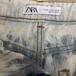 ZARA NWOT Blue Tie Dye High Rise Distressed Denim Jean Shorts Size 2 Photo 6