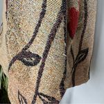 Vintage 90s Tapestry Jacket Floral Paisley Pattern Sugar Street‎ Weavers Large Tan Photo 6