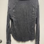 Free People Gray Waffle Knit Top sz Small Photo 4