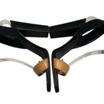 Vince  Alexa Colorblock Leather High Heels Black Tan Ankle Strap, Sz 6 Photo 6