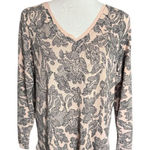 Lane Bryant Womens Blush V Neck Lacey Floral Print Chiffon Hem Sweater Sz 14/16 Photo 0
