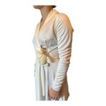Vintage Ivory Wrap Gown w/ Rosette Detail ILGWU USA and hat wedding Dress XS Photo 10