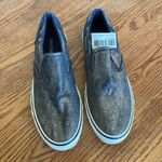 Diesel  women's size 38.5 gold metallic coated denim VANSIS W rubber sneakers Photo 1