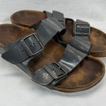 Birkenstock  Arizona Leather Sandals Gray Two Strap Slides EU 38N US 7‎ READ Photo 0