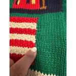 The Eagle's Eye Vintage Sweater Size Small Hand Knit Patriotic Cardigan Cottage Blue Photo 3