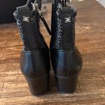 Sam Edelman Elita Black Leather Pointed Cut-Out Western Fashion Boots Size 10 Photo 8
