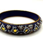Blue beaded Indian mirrored bangle bracelet Photo 7