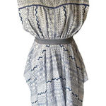 New Romantics Free People Embroidered White Blue Geometric Dress XS MSRP $268 Photo 0