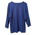 Cathy Daniels Women Size Large Blue Sweater Embellished Stretch V Neck Classic Photo 1
