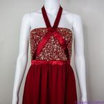 Altar'd State NEW  red sequin maxi formal dress,‎ size M Photo 4