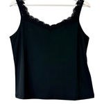 Halara  Women’s Lace Trim Casual Tank Top Black Size Medium NWT Summer Basic Photo 0