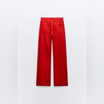 ZARA MID RISE RED STRAIGHT JEANS SZ 4 New Without Tags Photo 1