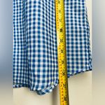 Helen Jon Women's L Blue White Gingham Button Up Roll Tab Sleeve Beach Cover Up Size L Photo 4