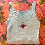 Brandy Melville rare cupid “in the mood for love” white heart graphic print tank top Photo 2
