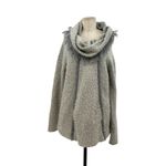 Anthropologie Angel of the North Sweater Boucle Fringe Cowl Neck Gray Large Photo 2